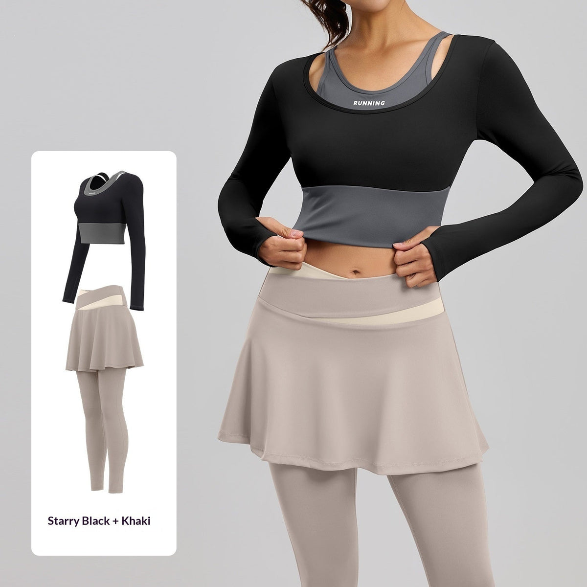 Fake Two-piece Anti-exposure Yoga Set For Running