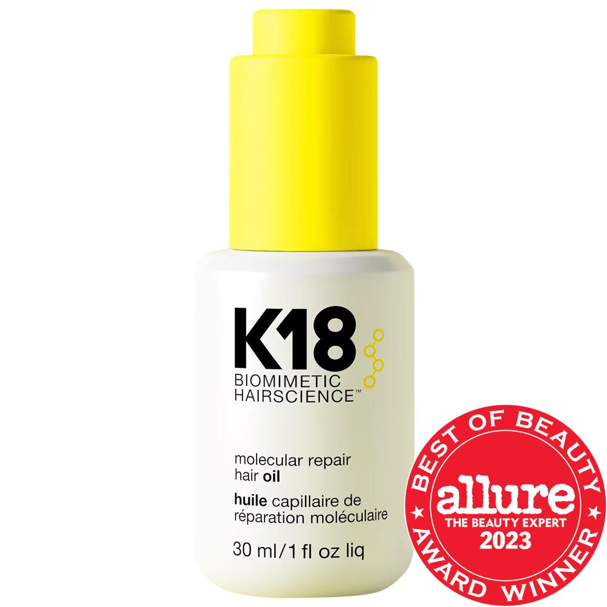 K18 Molecular Repair Hair Oil - Strengthens, Repairs Damage, Reduces Frizz & Improves Shine - Vegan & Cruelty-Free