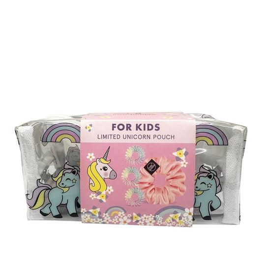 Invisibobble Kids Unicorn Pouch Hair Accessories Set for Children - Colorful Hair Ties & Clips