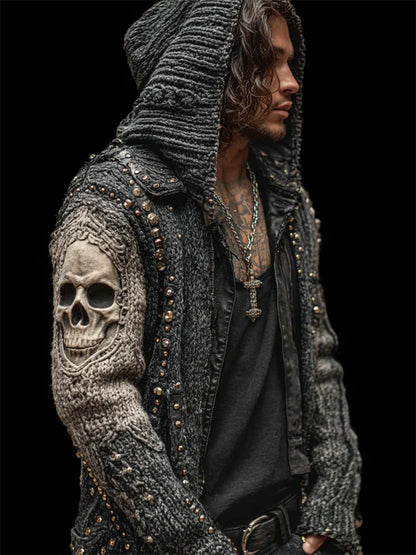 Stylish Winter Warmth Flannel 3D-Printed Hooded Zip-Up Cardigan