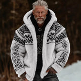 Stylish Winter Warmth Flannel 3D-Printed Hooded Zip-Up Cardigan