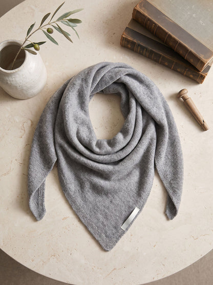 100% Merino Wool Knitted Triangle Scarf