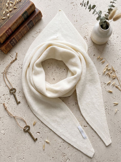 100% Merino Wool Knitted Triangle Scarf