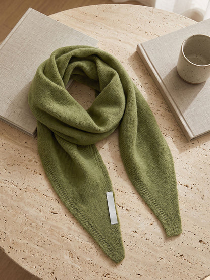 100% Merino Wool Knitted Triangle Scarf