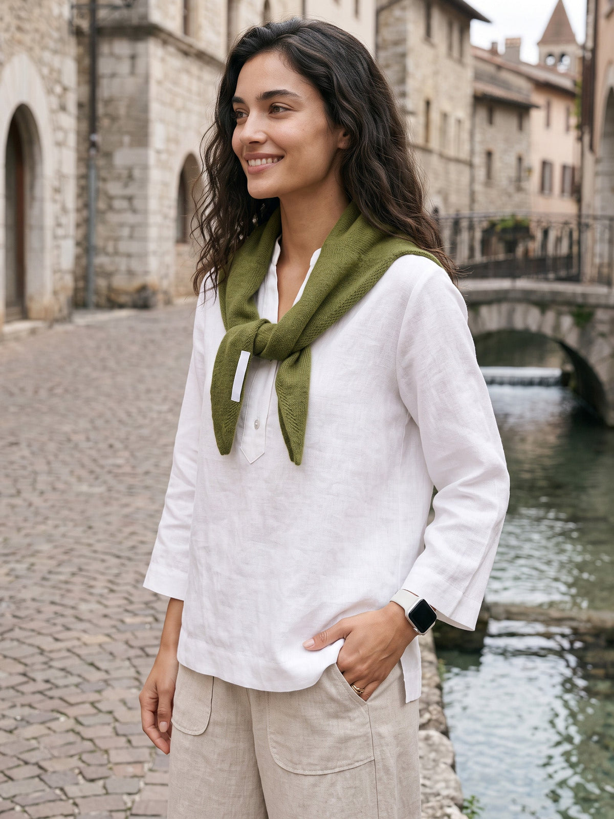 100% Merino Wool Knitted Triangle Scarf