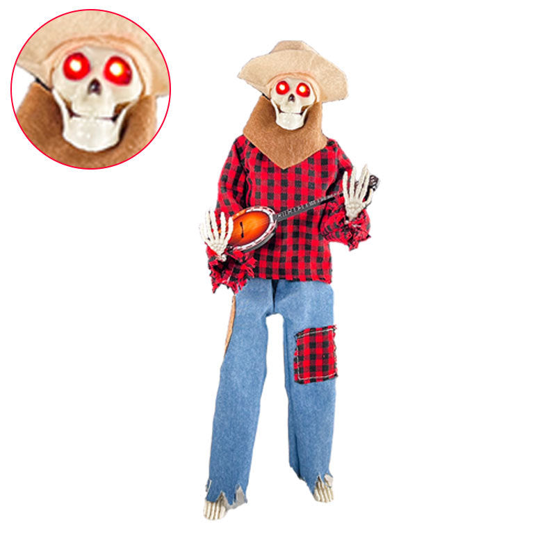 Luminous Skull Skeleton Decoration - Glowing Eyes for Halloween