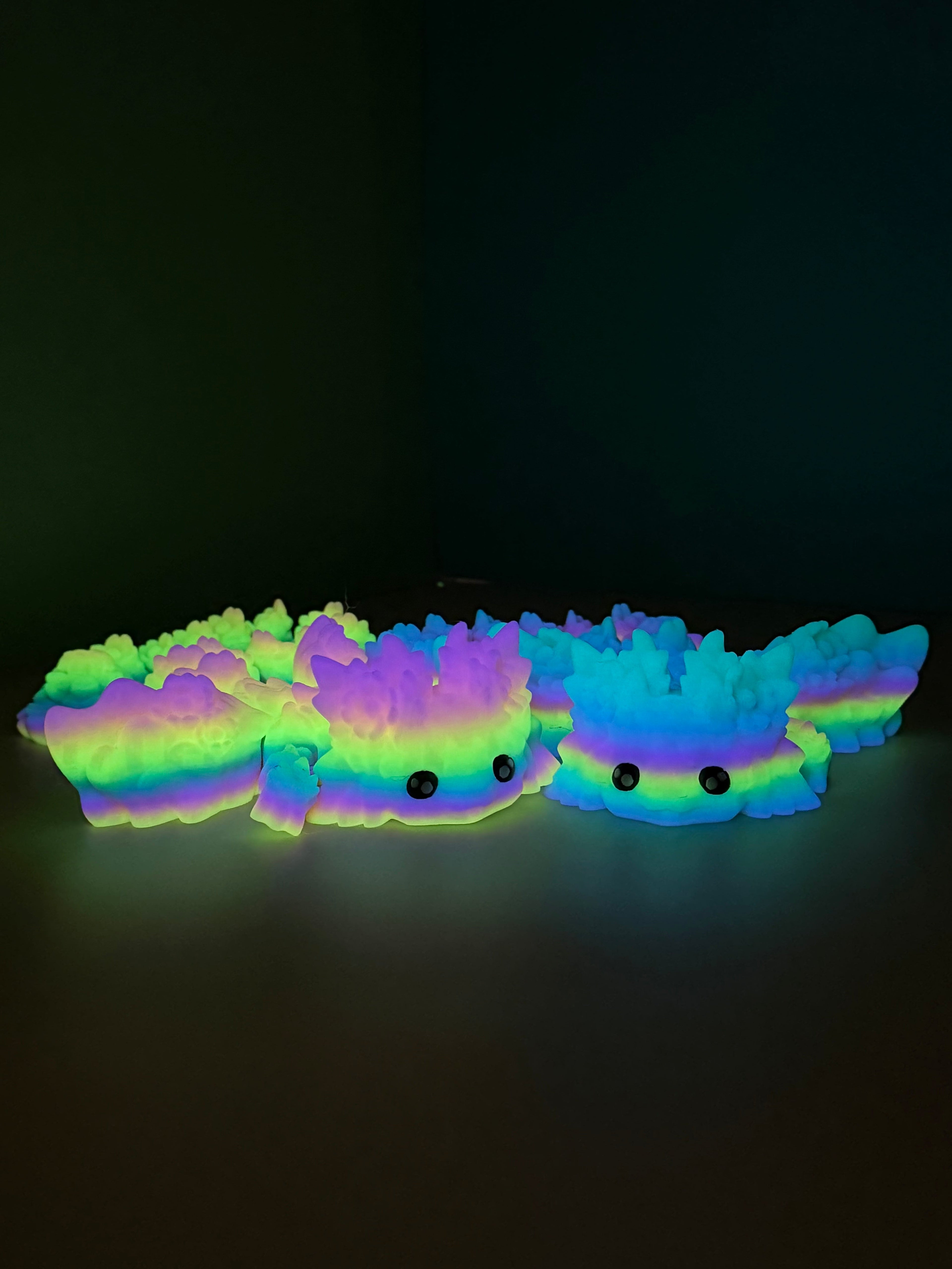 Kosha The Axolotl Dragon ✨Glow Rainbow✨