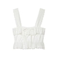 Hollow Out Cutout Embroidered Short Top Embroidery Asymmetric Midi Skirt Sets
