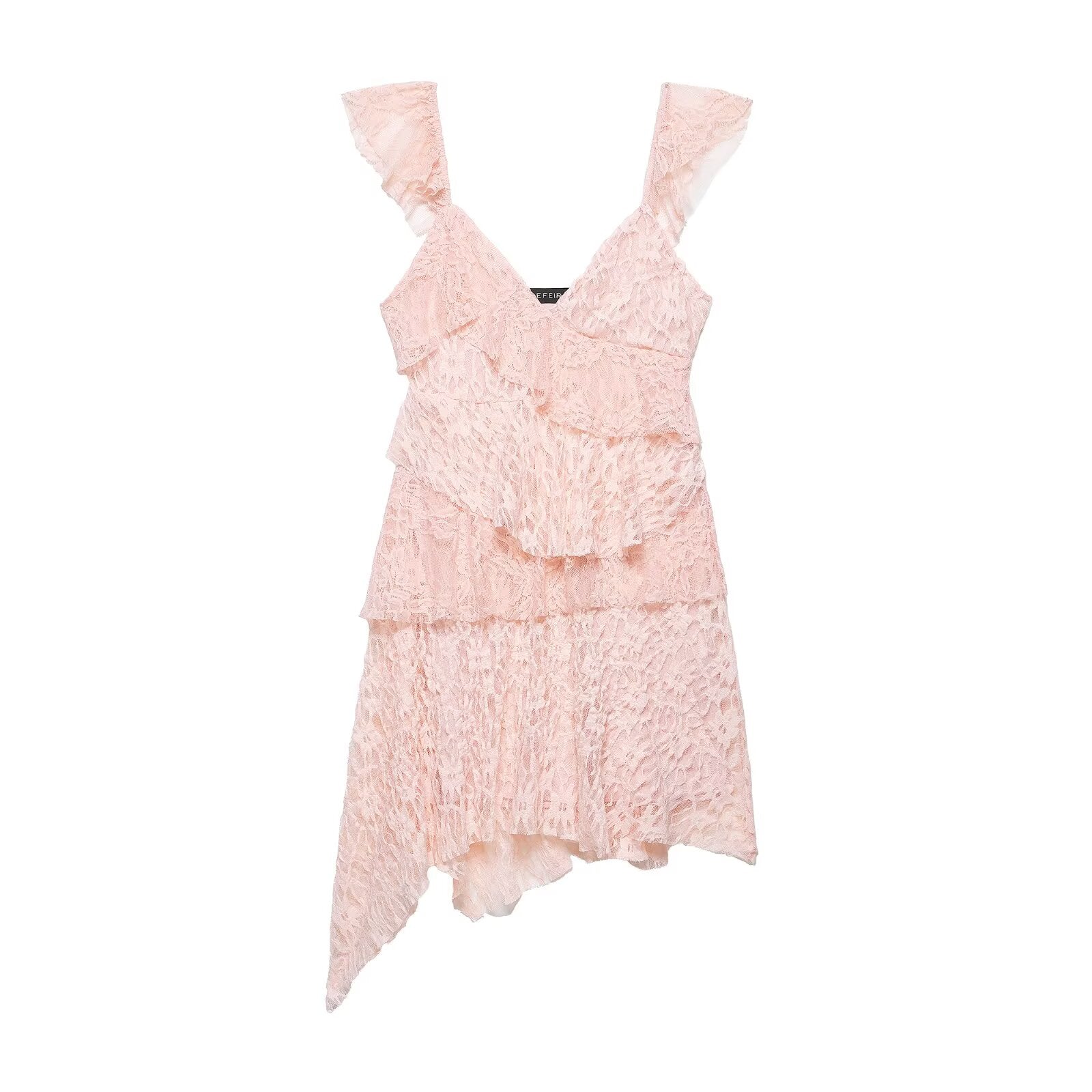 Women Clothing Laminated Decoration Lace Dress