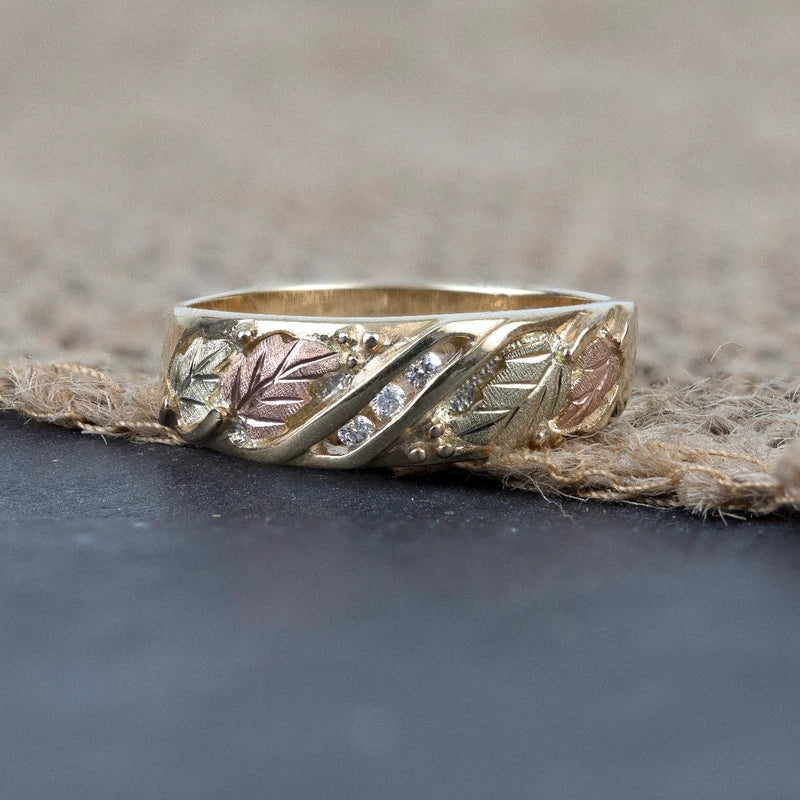 Three Diamond - Black Hills Gold Ladies Ring