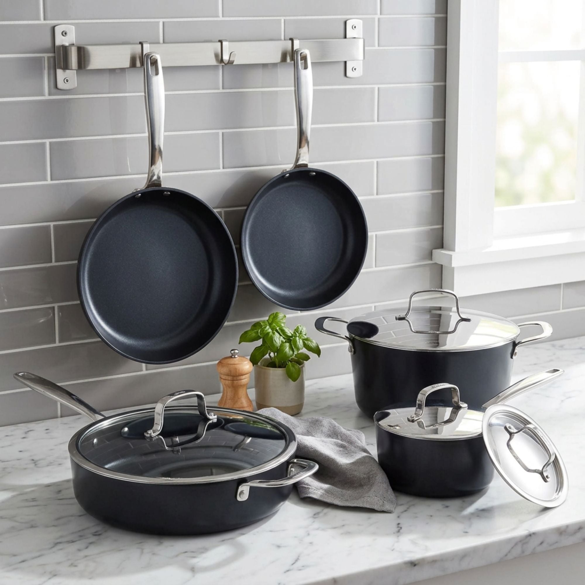 Ceramic Nonstick Cookware Set, 9-Piece