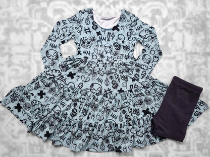 Long Sleeve Twirl Dress & Short Set
