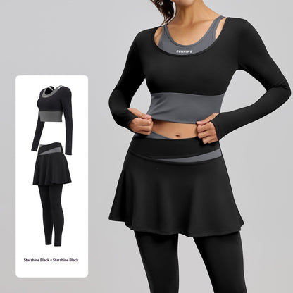 Fake Two-piece Anti-exposure Yoga Set For Running