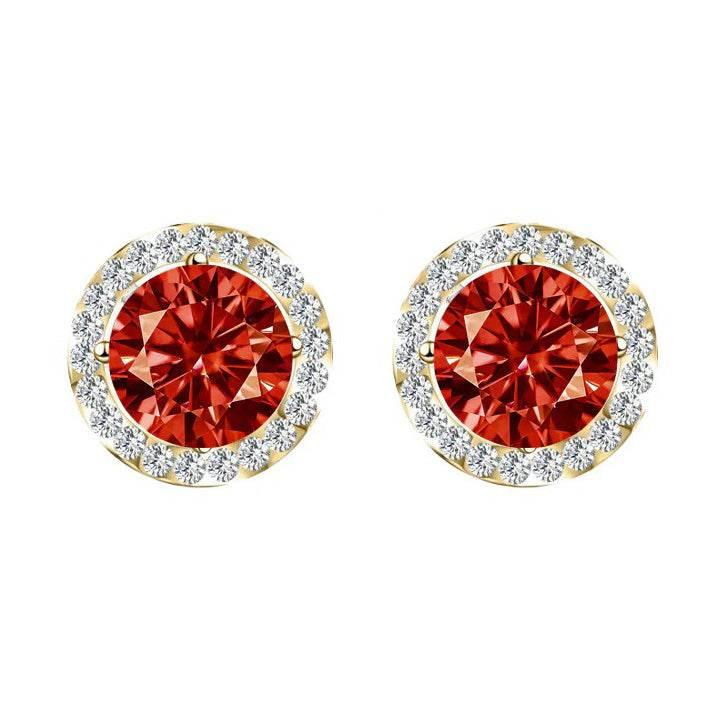 S925 Multicolor Moissanite Round Halo Stud Earrings with Threaded Needle, 8 Color Options, 0.1-3ct D-Grade VVS, Sterling Silver Jewelry for Men Women