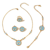 Bohemian Evil Eye Necklace, Bracelet and Earring Set