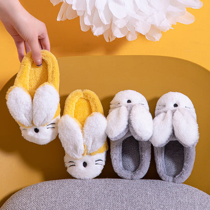 Cartoon Bunny Home Warm Children's Slippers Home Slippers Warm Cute Womans Mens Slipper Winter Shoes New Fashion Casual Fur Plush Slides Winter Slippers For Women House Slippers Fluffy Soft Comfy Fuzzy Slippers Faux Fur Plush Anti-Skid Slippers
