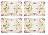 Fennco Styles Christmas Embroidered Holly Cloth Napkins 20" W x 20" L, Set of 4