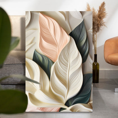 Elegant Pastel Leaf Wall Art
