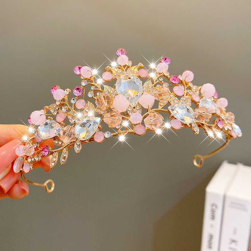 Sweet Fashion Jewelry Hair Accessories Multicolor Pearl Crown Banquet Birthday Fashion Princess Headband Girl Kawaii Crown Crown Headband Headgear Headgear Crystal  Wedding Party Hair Accessories