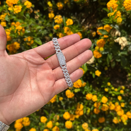 8MM Moissanite Cuban Bracelet in Solid 925 Silver