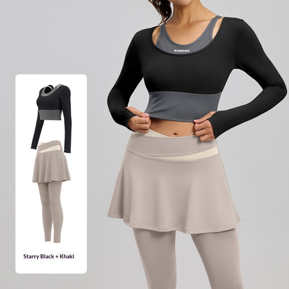 Fake Two-piece Anti-exposure Yoga Set For Running
