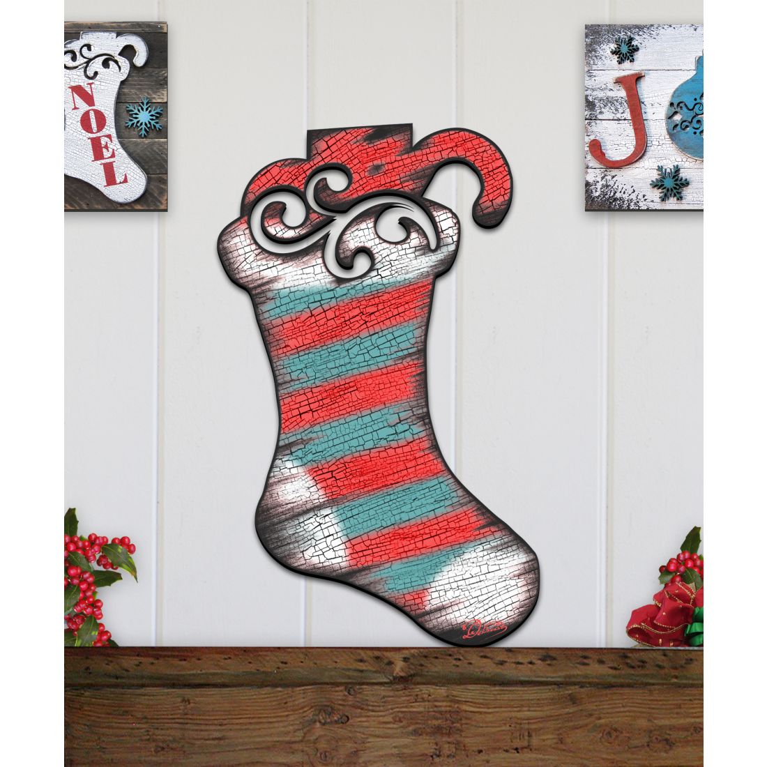 Noel Stocking Decorative Door Decor by G. DeBrekht - Christmas Decor - 8198802H