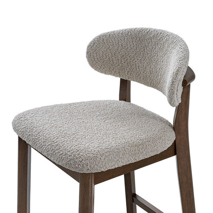 ACTU Counter Stools Set of 2, 26” Upholstered Bar Stools, Solid Wood, Mid-Century Modern