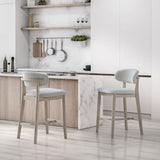 ACTU Counter Stools Set of 2, 26” Upholstered Bar Stools, Solid Wood, Mid-Century Modern