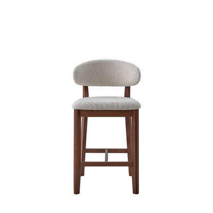 ACTU Counter Stools Set of 2, 26” Upholstered Bar Stools, Solid Wood, Mid-Century Modern