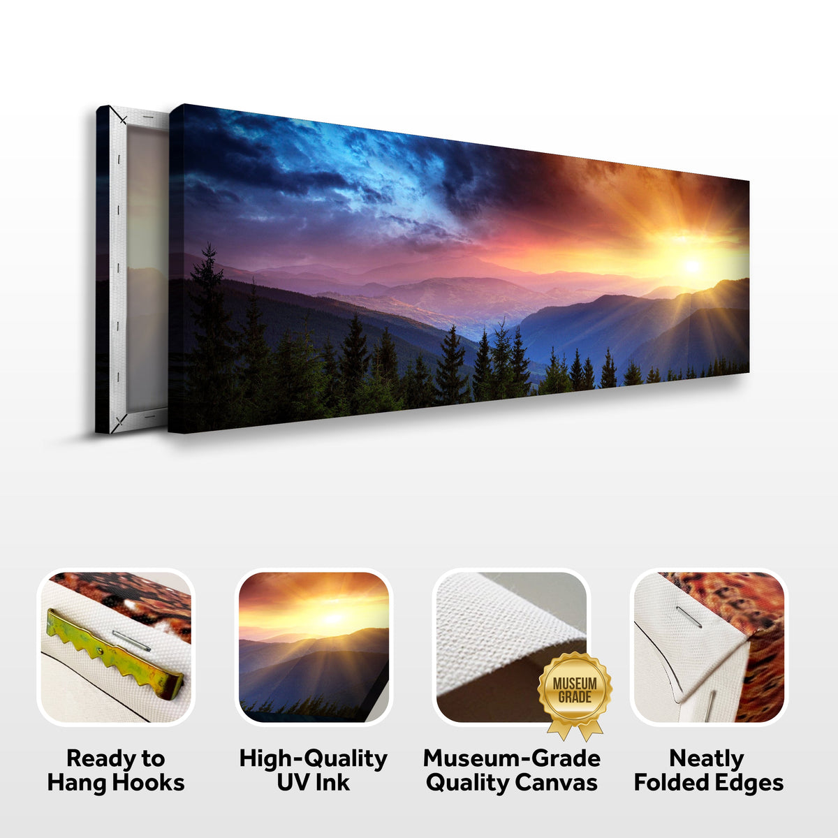 Purple And Sunrise Canvas Wall Art