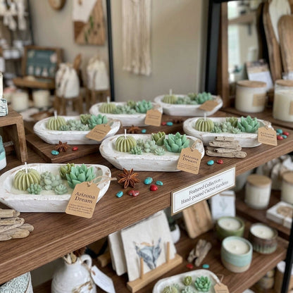 Dough Bowl Candle | Soy Wax Bowl Candle | Cactus Candle