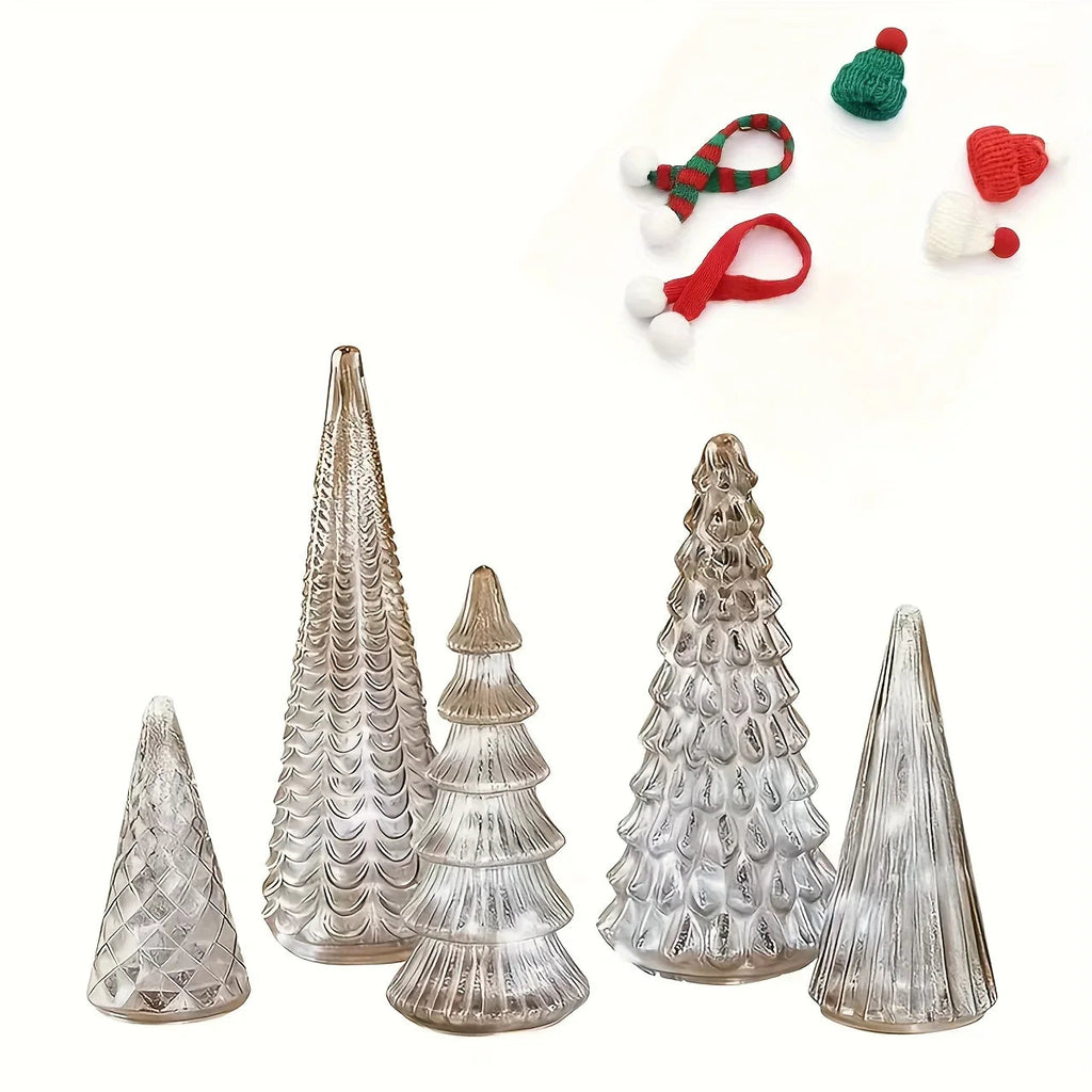 Ceramic Glowing Christmas Tree Figurine with Colorful Lights