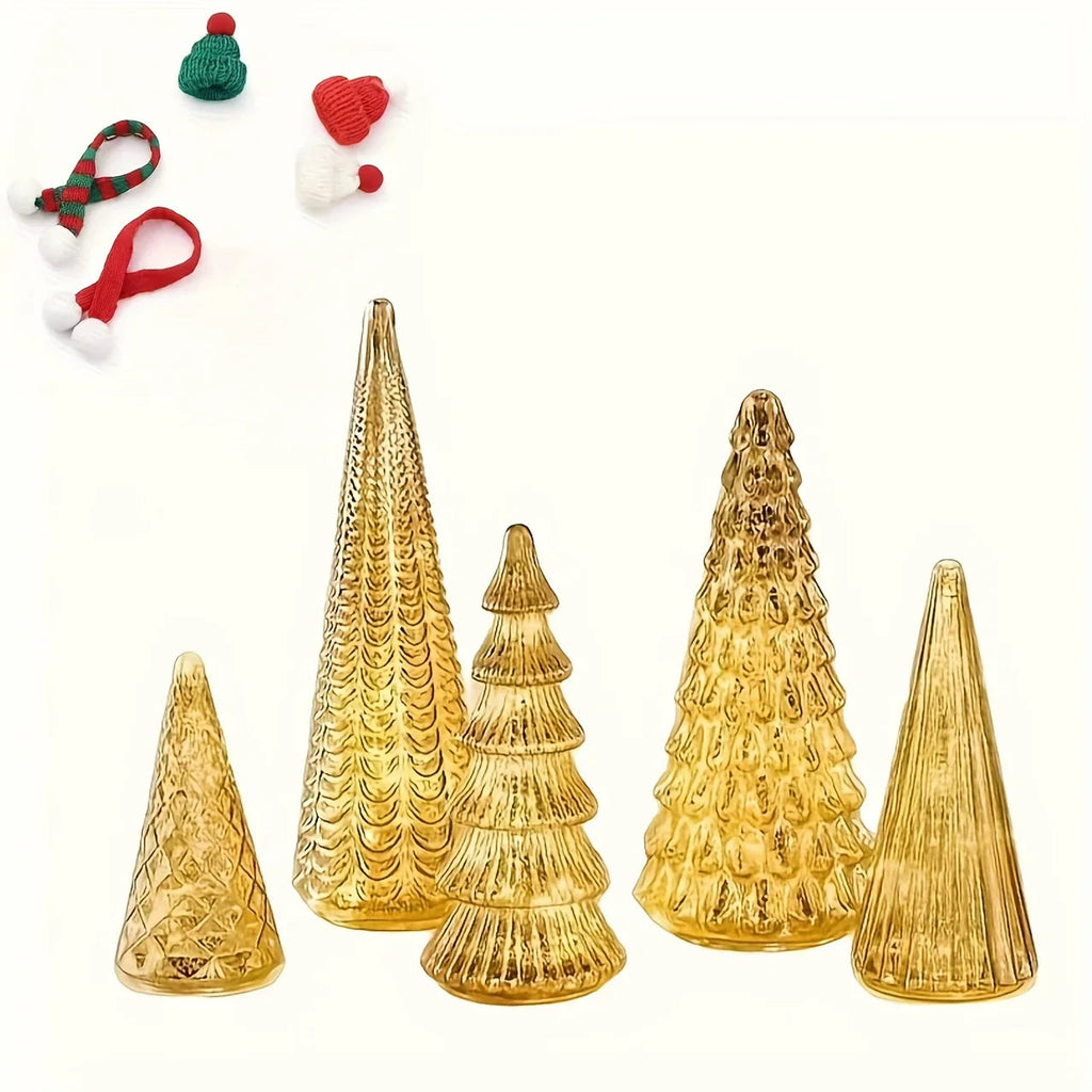 Ceramic Glowing Christmas Tree Figurine with Colorful Lights