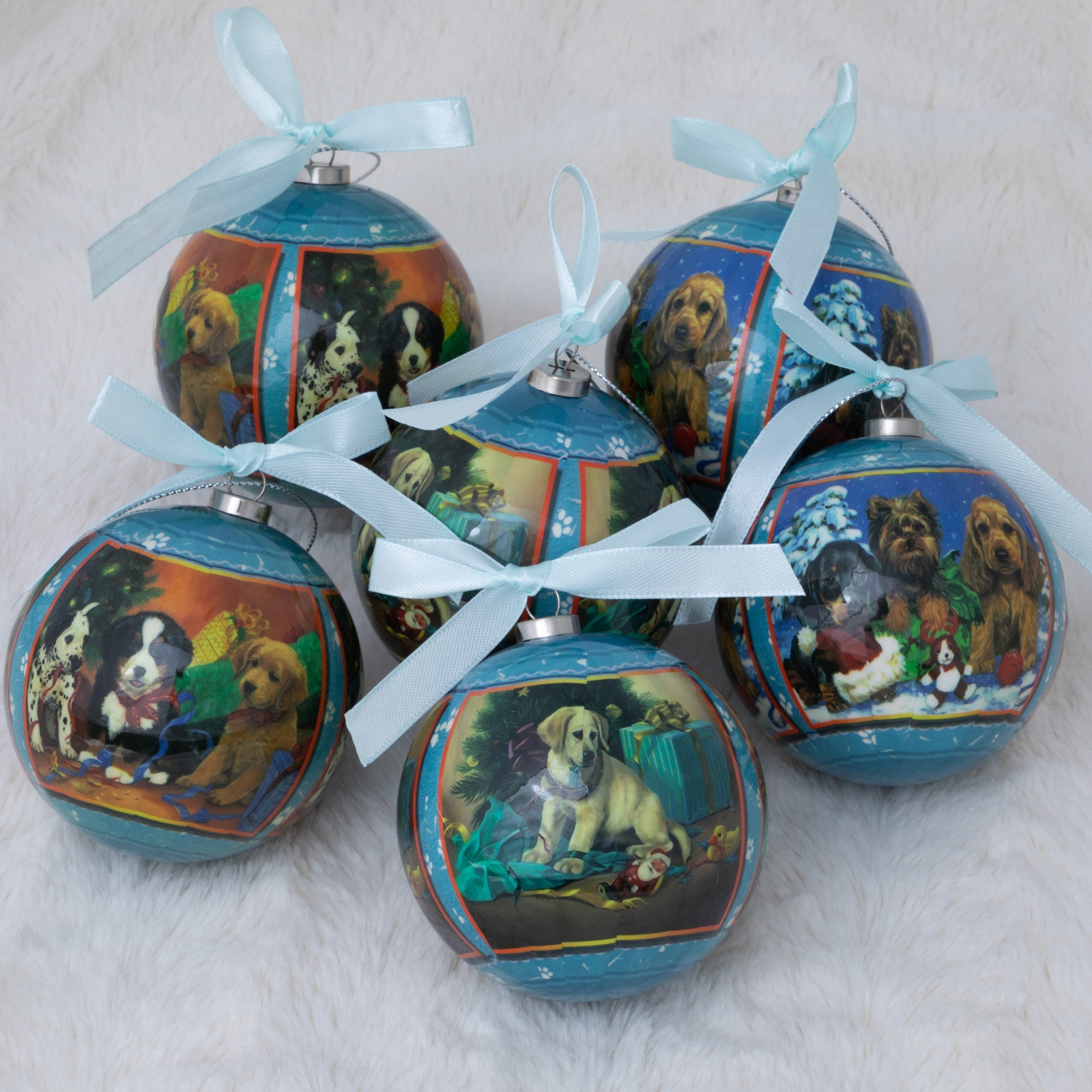 Precious Pets Shatterproof Christmas Ornaments - Set of 6