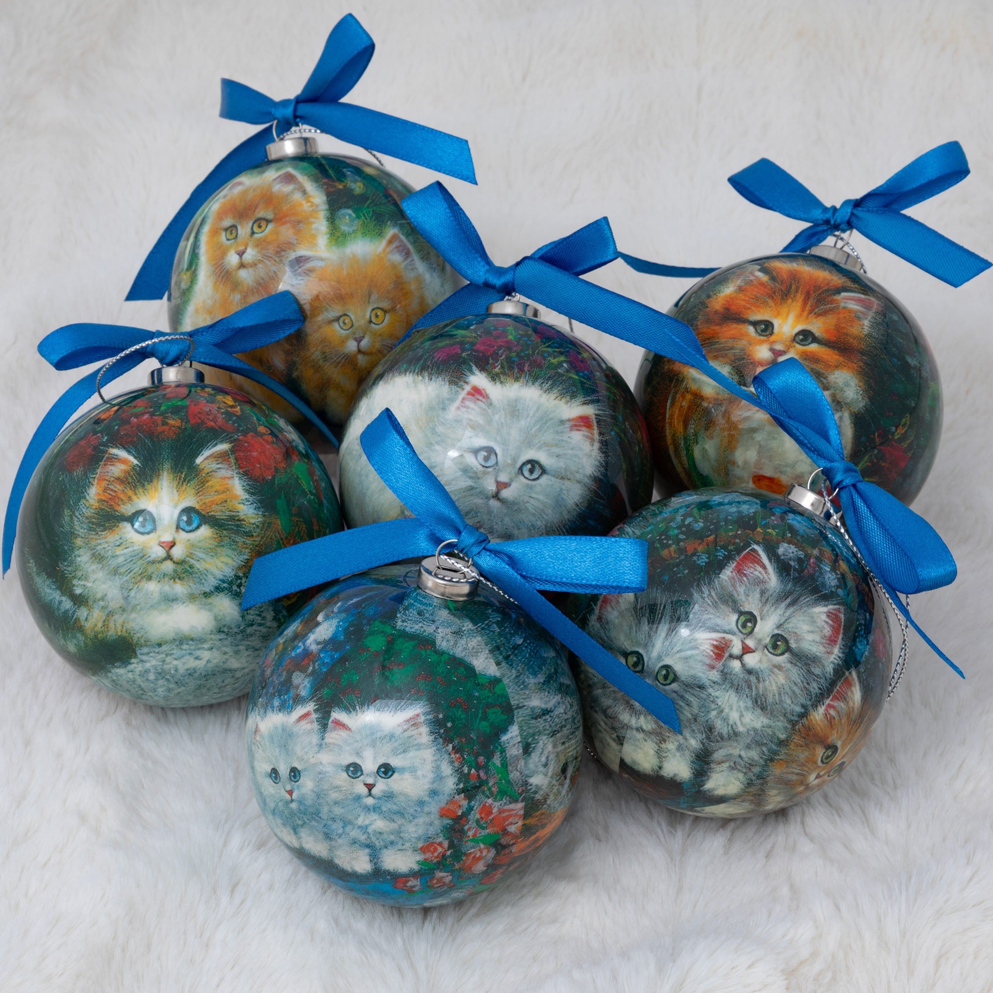Precious Pets Shatterproof Christmas Ornaments - Set of 6