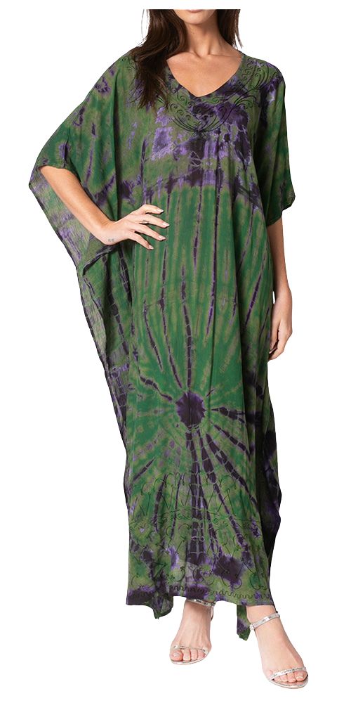 Sakkas Catia Women's Boho-Style Long Maxi Caftan for Lounging and Casual Wear