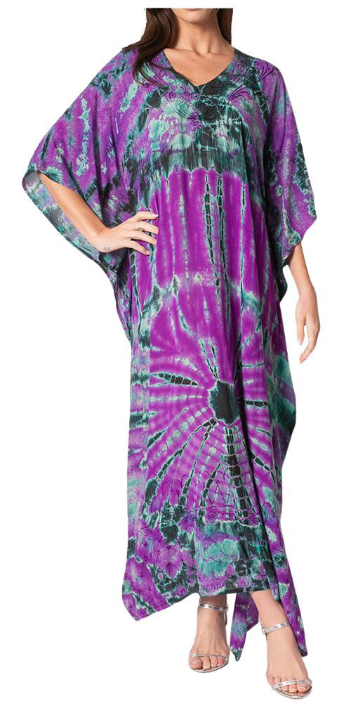 Sakkas Catia Women's Boho-Style Long Maxi Caftan for Lounging and Casual Wear