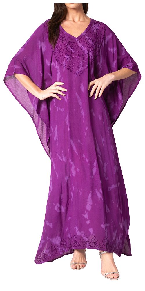 Sakkas Catia Women's Boho-Style Long Maxi Caftan for Lounging and Casual Wear