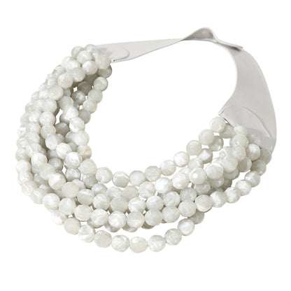 Chunky Multi-Strand Beaded Necklace with Magnetic Clasp
