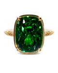 Sterling Silver Elongated Cushion Emerald CZ Cocktail Ring