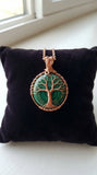 Round Crystal Wire Wrapped Tree Of Life Necklace