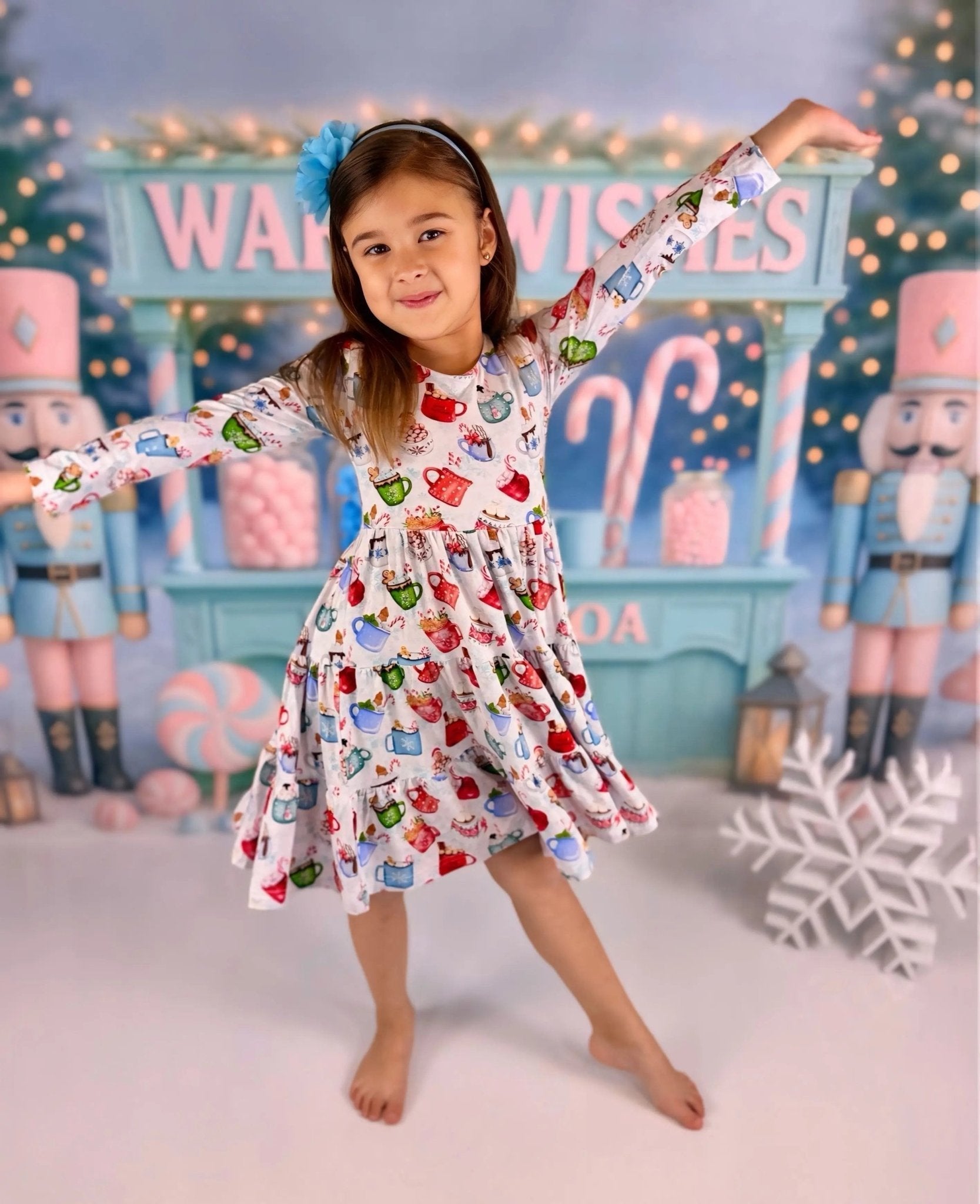 Long Sleeve Twirl Dress & Short Set
