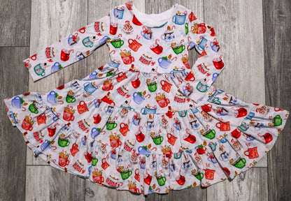 Long Sleeve Twirl Dress & Short Set