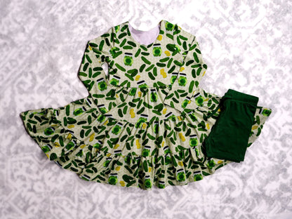 Long Sleeve Twirl Dress & Short Set