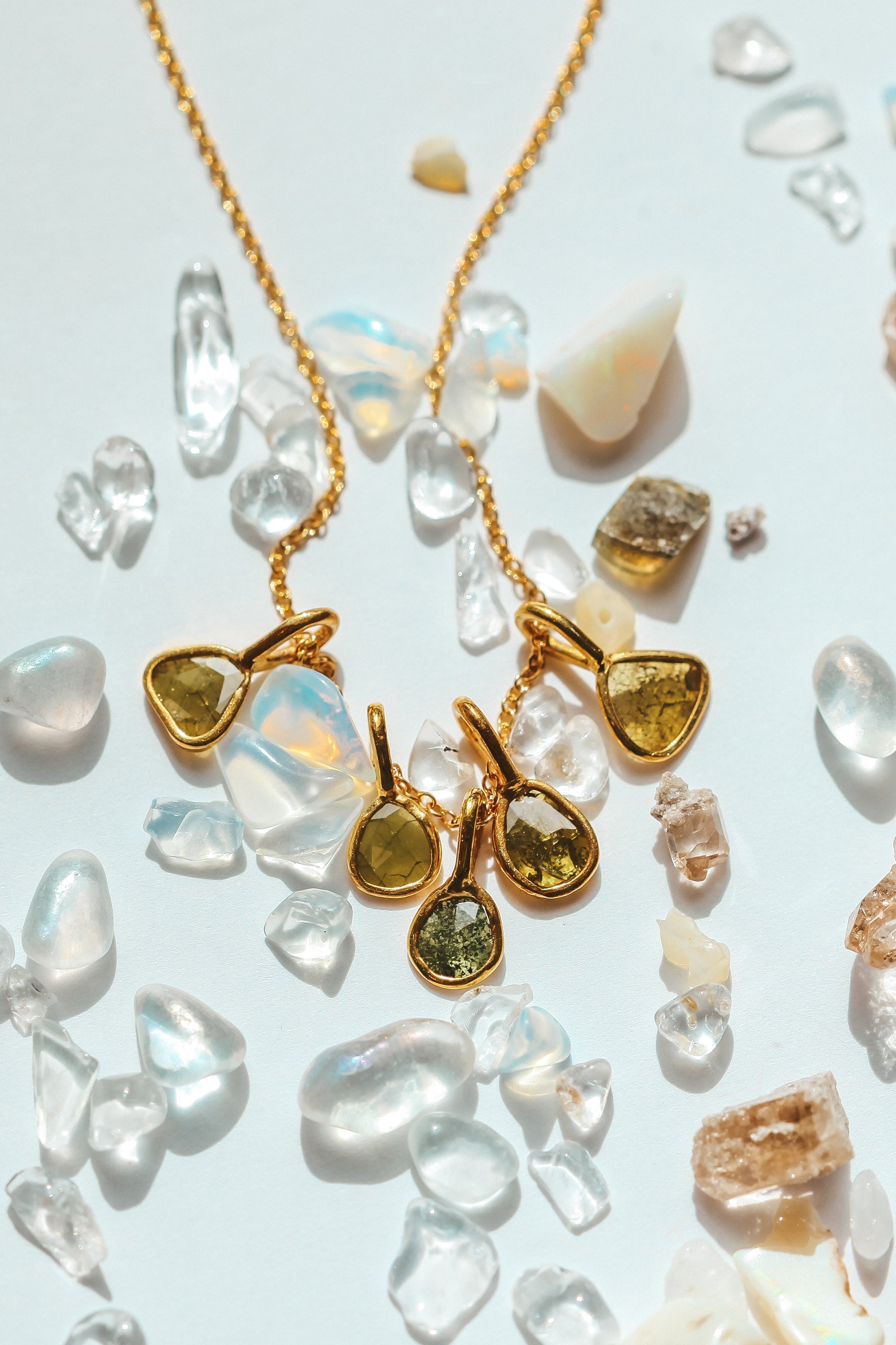 Green Rose Cut Diamond Necklace