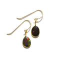 Black Fire Opal Rose Cut Earrings