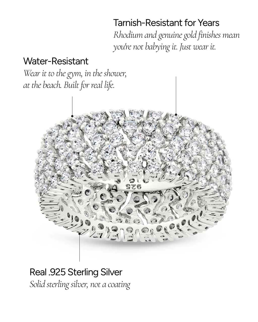 Sterling Silver Yvonne CZ Stacking Ring