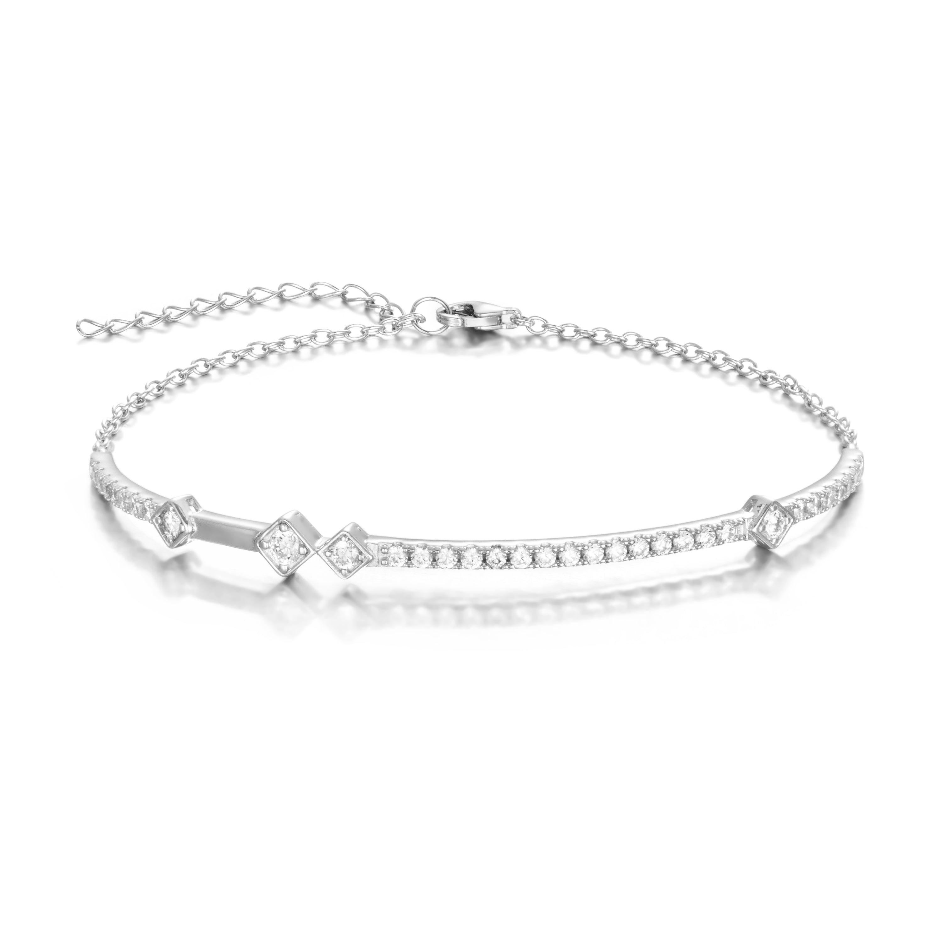 Starlette's Pegasus Bracelet in Silver - Unique Half Cuff & Half Chain Design