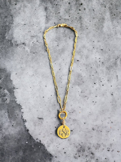 Large Round Monogram Necklace