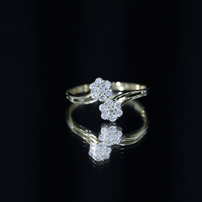 Certified Lab Grown Diamond Flower Wrap Engagement Ring